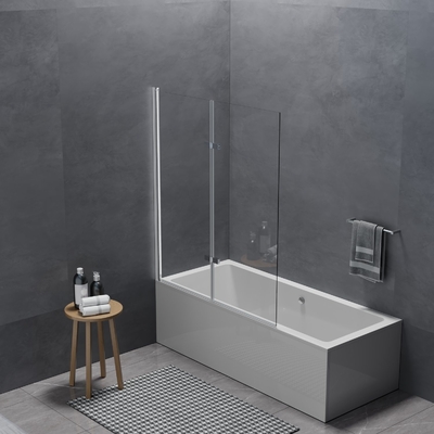 Single Piece Glass Bathtub Screen Shower Cabin with Tempered Glass Hinges Accessory