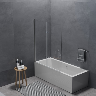 Single Piece Glass Bathtub Screen Shower Cabin with Tempered Glass Hinges Accessory