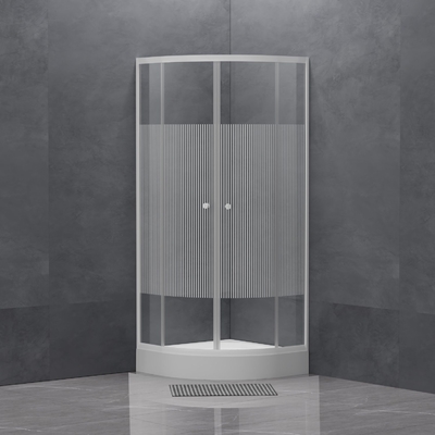 White Printed White Electroplated Frame Simple Arc Shower Enclosure E2303-W1 Full Payment