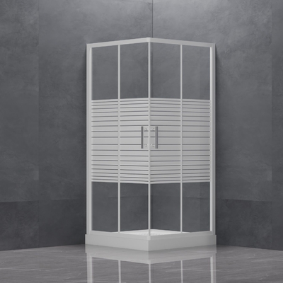 White Printed White Electroplated Frame Simple Arc Shower Enclosure E2303-W1 Full Payment
