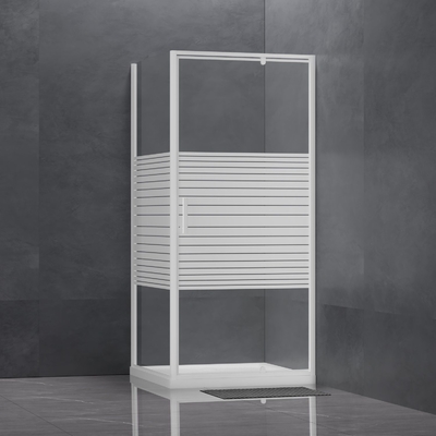 White Printed White Electroplated Frame Simple Arc Shower Enclosure E2303-W1 Full Payment