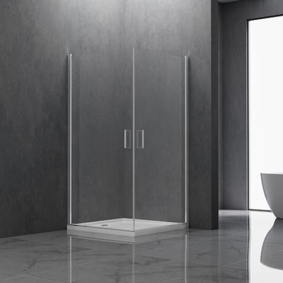 Rotating Doors Frameless Square Tempered Glass Shower Enclosure