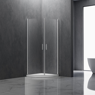 Rotating Doors Frameless Square Tempered Glass Shower Enclosure