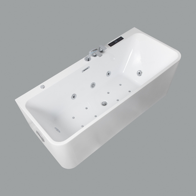 Pure PMMA Acrylic Freestanding Hydro Massage Bathtub with 7 Colors Changing LED Light