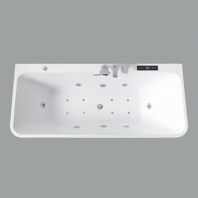 Pure PMMA Acrylic Freestanding Hydro Massage Bathtub with 7 Colors Changing LED Light