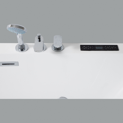 Pure PMMA Acrylic Freestanding Hydro Massage Bathtub with 7 Colors Changing LED Light