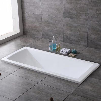Elegant Straight Acrylic Bathtub with Built-in Function and Customized Request Option