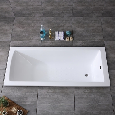 Elegant Straight Acrylic Bathtub with Built-in Function and Customized Request Option