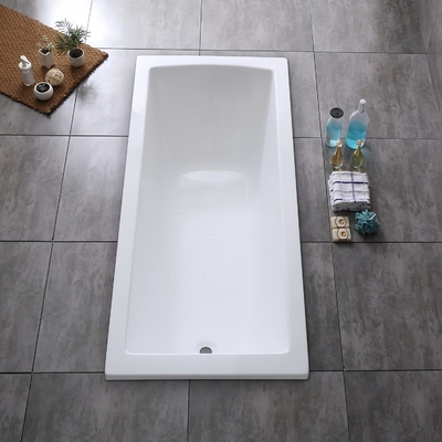 Elegant Straight Acrylic Bathtub with Built-in Function and Customized Request Option