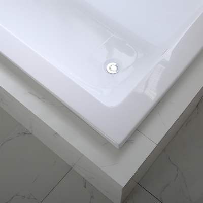 UK Standard Acrylic Drop in Bathtub with Simple Built in Design and Optional Headrest