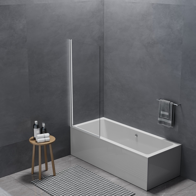 Single Piece Glass Bathtub Screen Shower Cabin with Tempered Glass Hinges Accessory