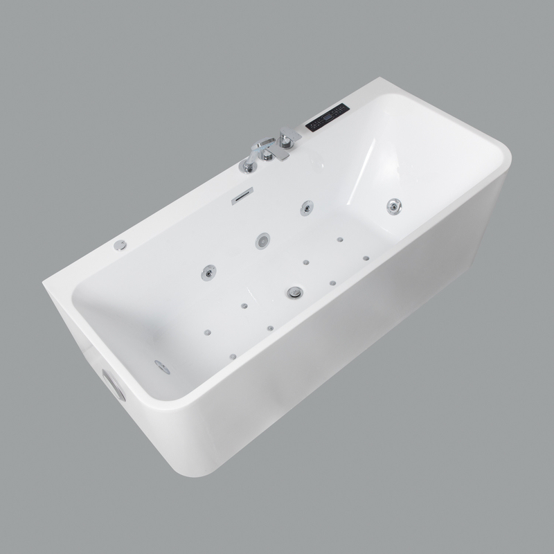 Pure PMMA Acrylic Freestanding Hydro Massage Bathtub with 7 Colors Changing LED Light