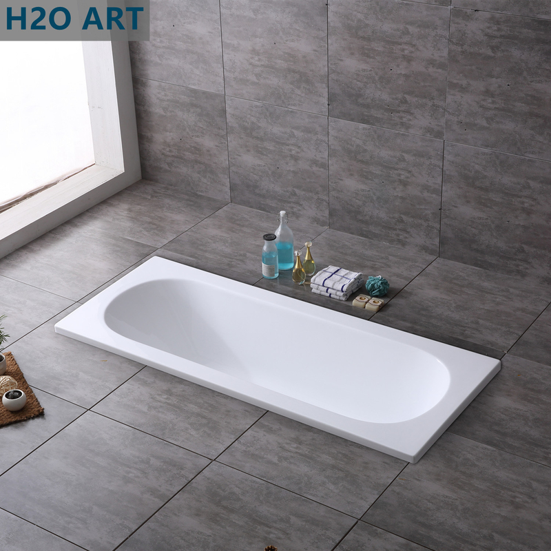 End Drain Location Rectangle Acrylic Bathtub Without Antislip Design for UK Model